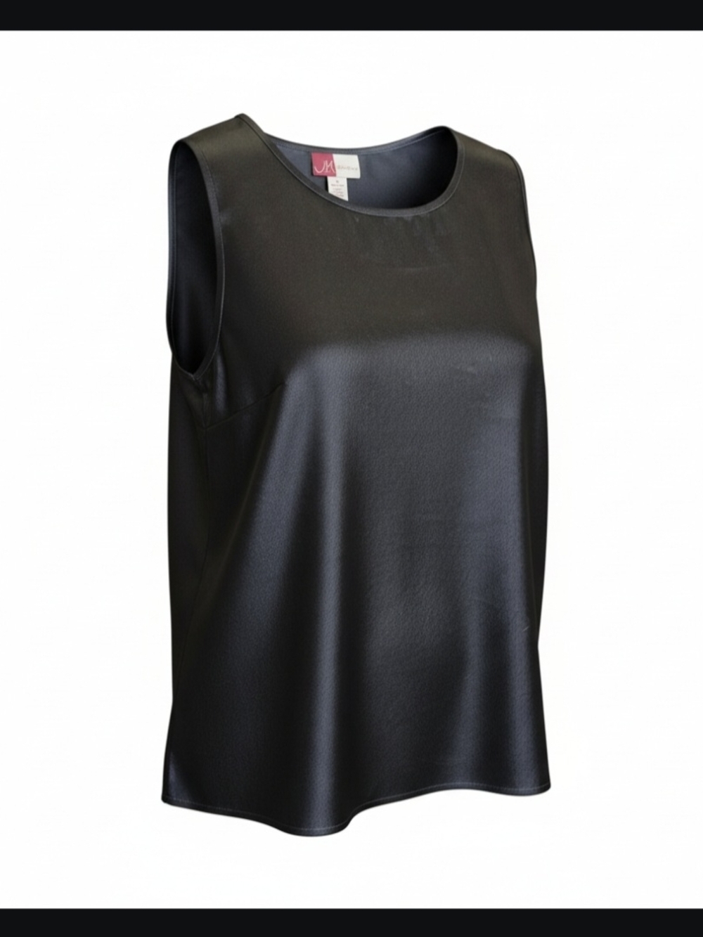 JM Collection Black Faux-Leather Shell Tank